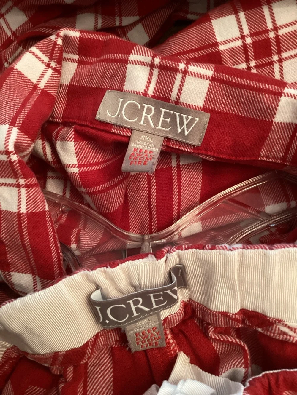J. CREW SZ XXL COTTON FLANNEL PLAID PAJAMA PANTS SET